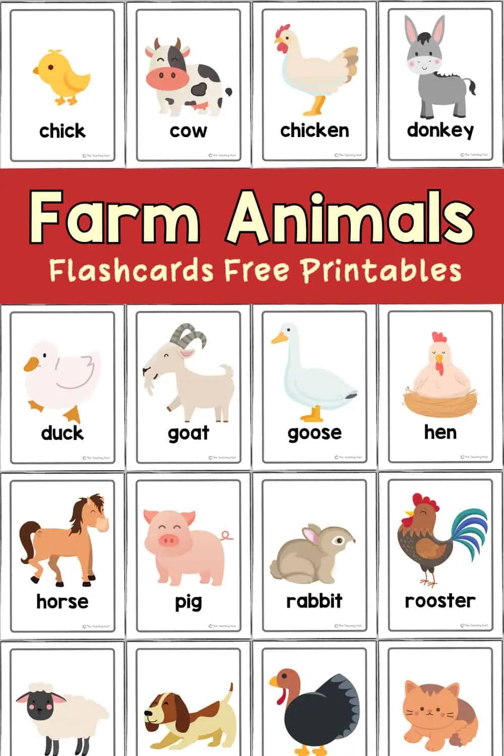 Farm Animals Flashcards The Teaching Aunt