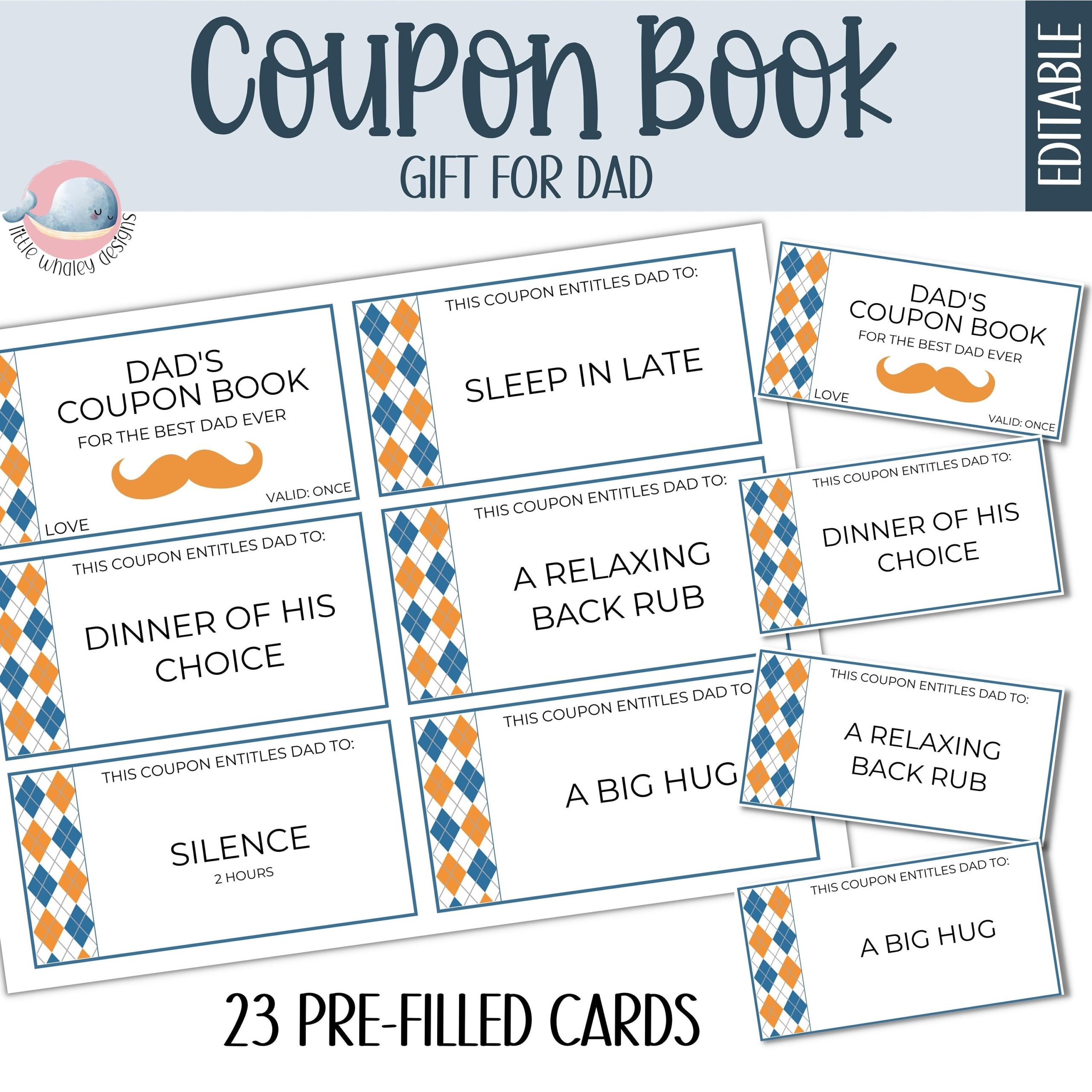 Father s Day Coupon Book Father s Day Coupons Dad Gift 