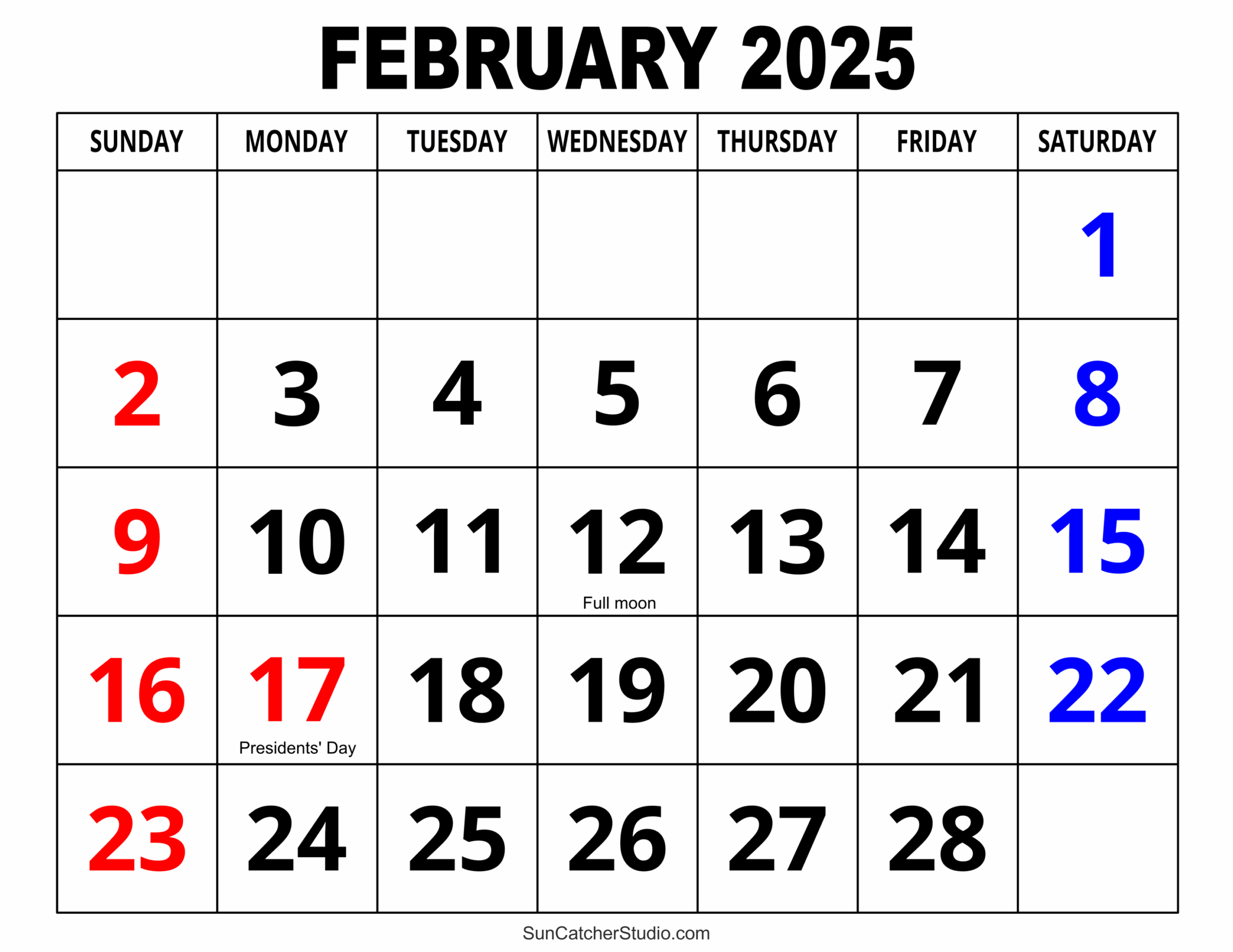 February 2025 Calendar Free Printable Free Printables Monograms Design Tools Patterns U0026 DIY Projects
