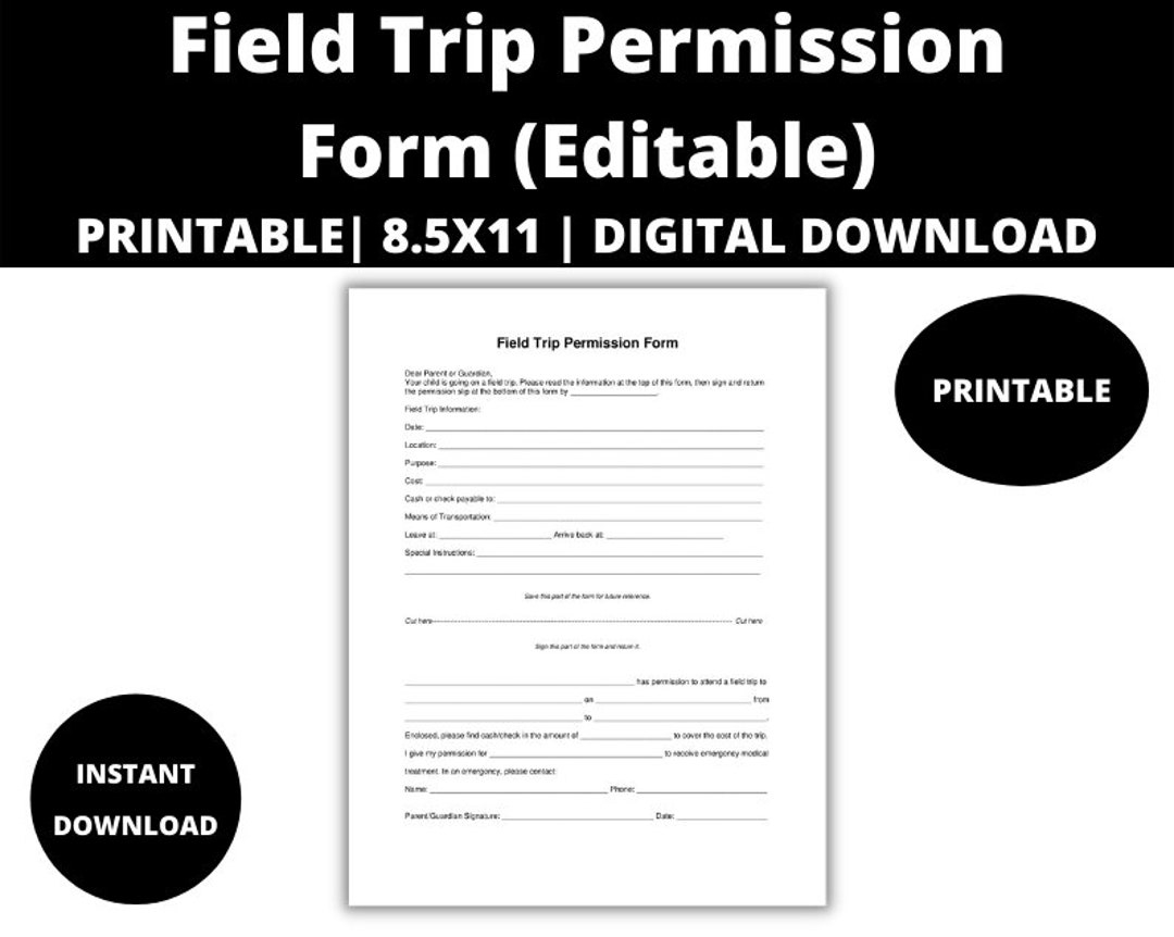 Free Printable Field Trip Permission Slip