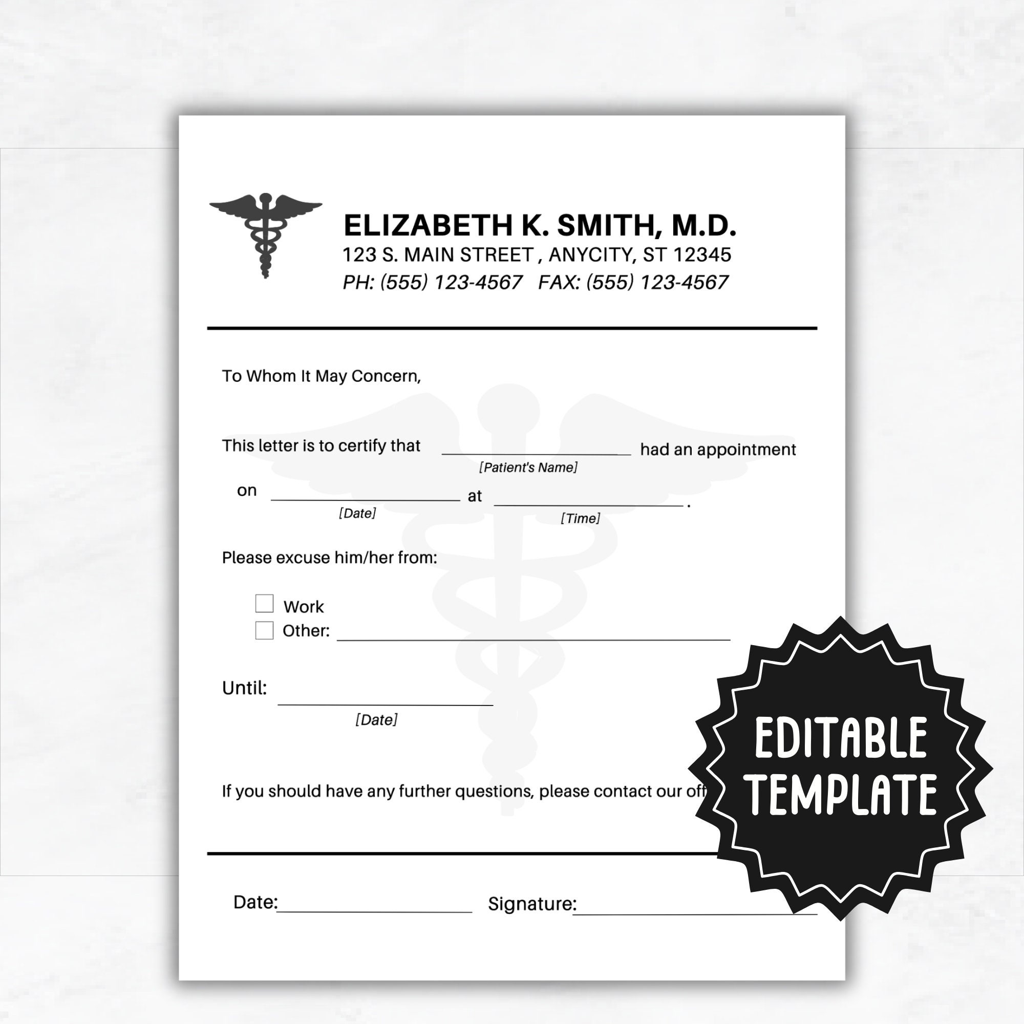 Fillable Doctors Note Doctor Excuse Note Template Custom Drs 
