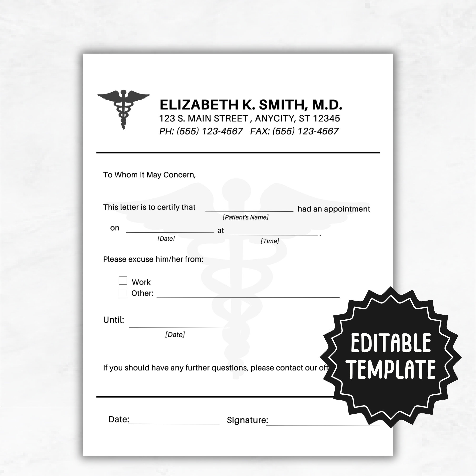 Fillable Doctors Note Doctor Excuse Note Template Custom Drs 