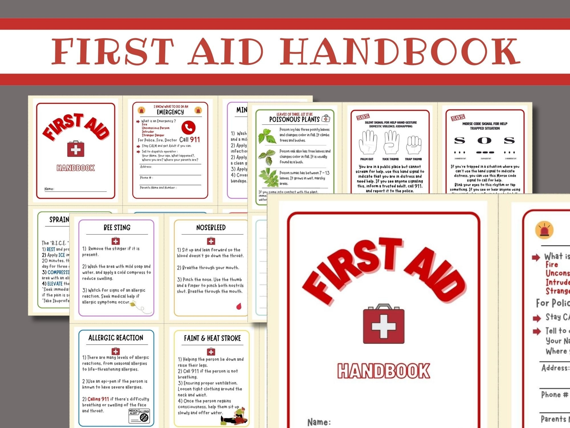 First Aid U0026 Emergency Preparedness Printable First Aid Handbook 