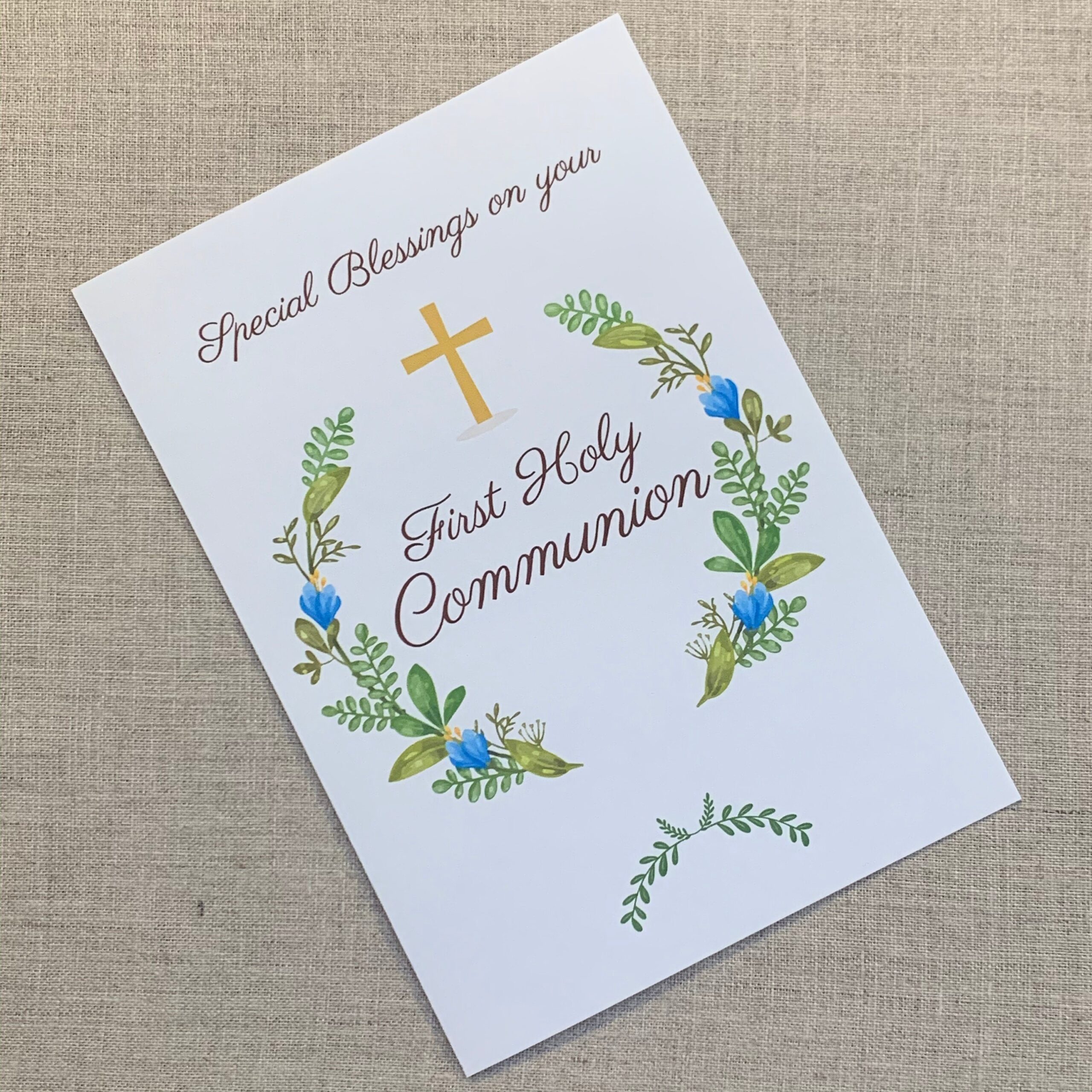 First Communion Gift Girl Printable First Communion Card 