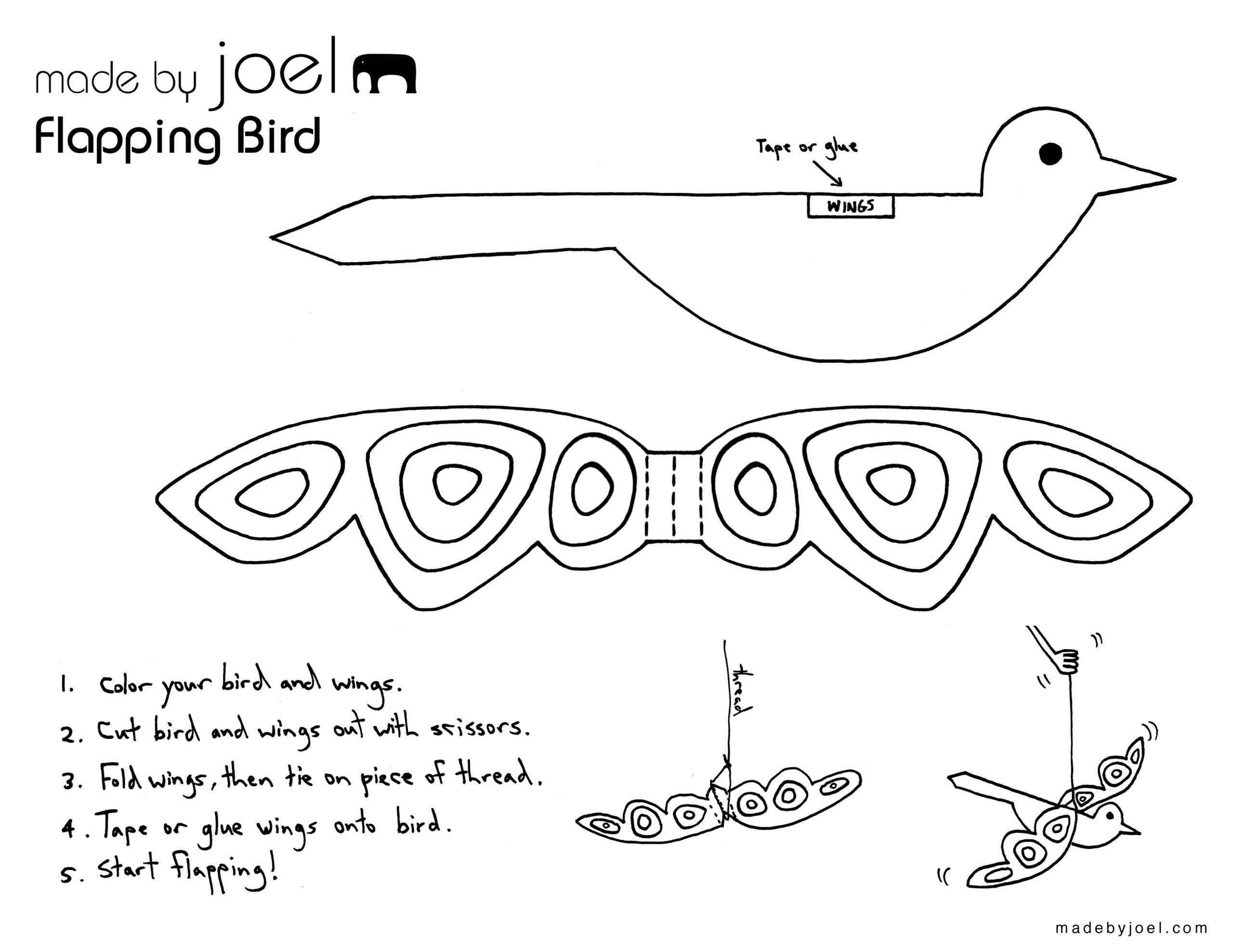 Flapping Paper Bird Toy Made By Joel