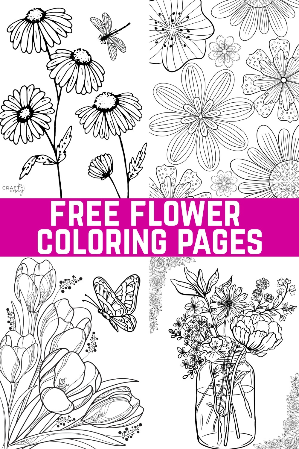 Flower Color Pages Free Printable