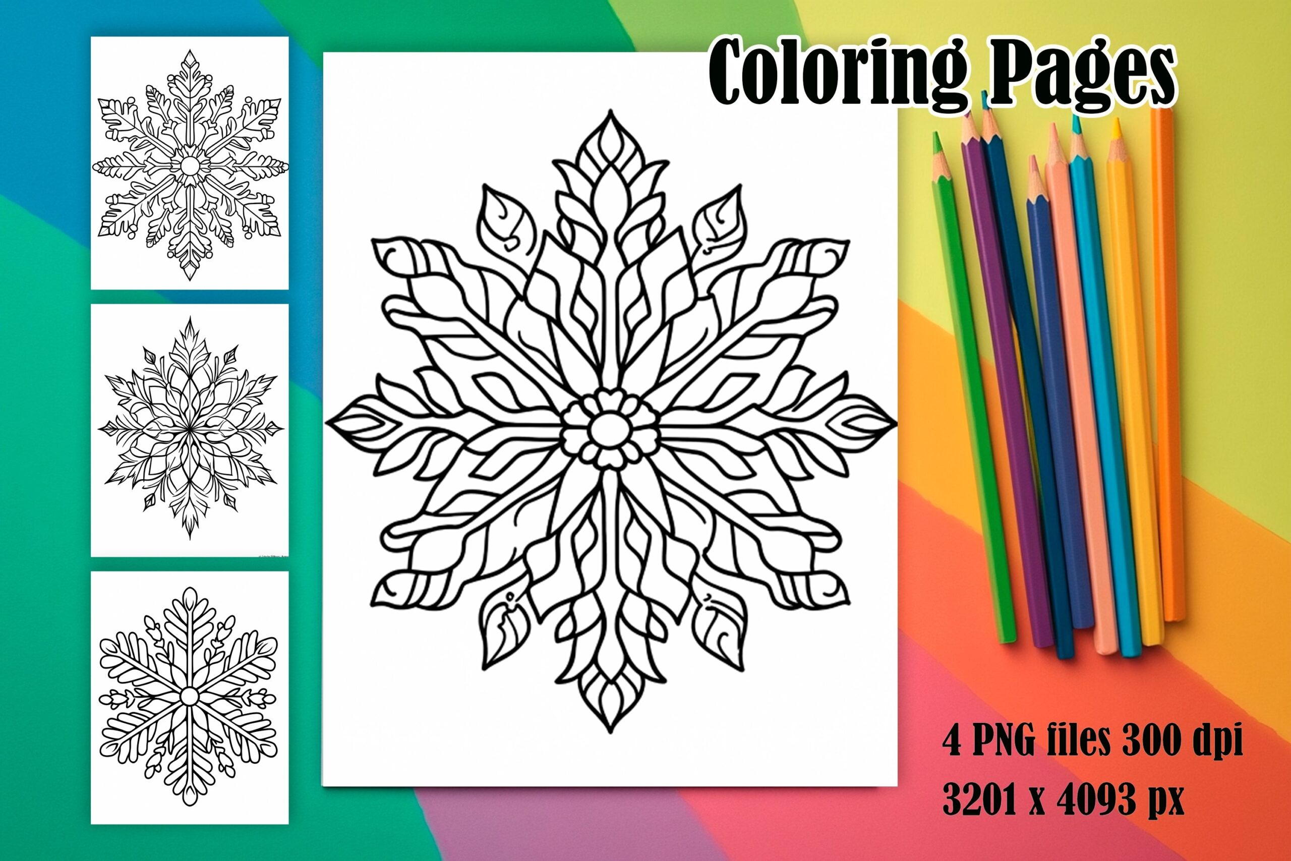 Fluffy Snowflakes Coloring Pages Printable Designs For Kids