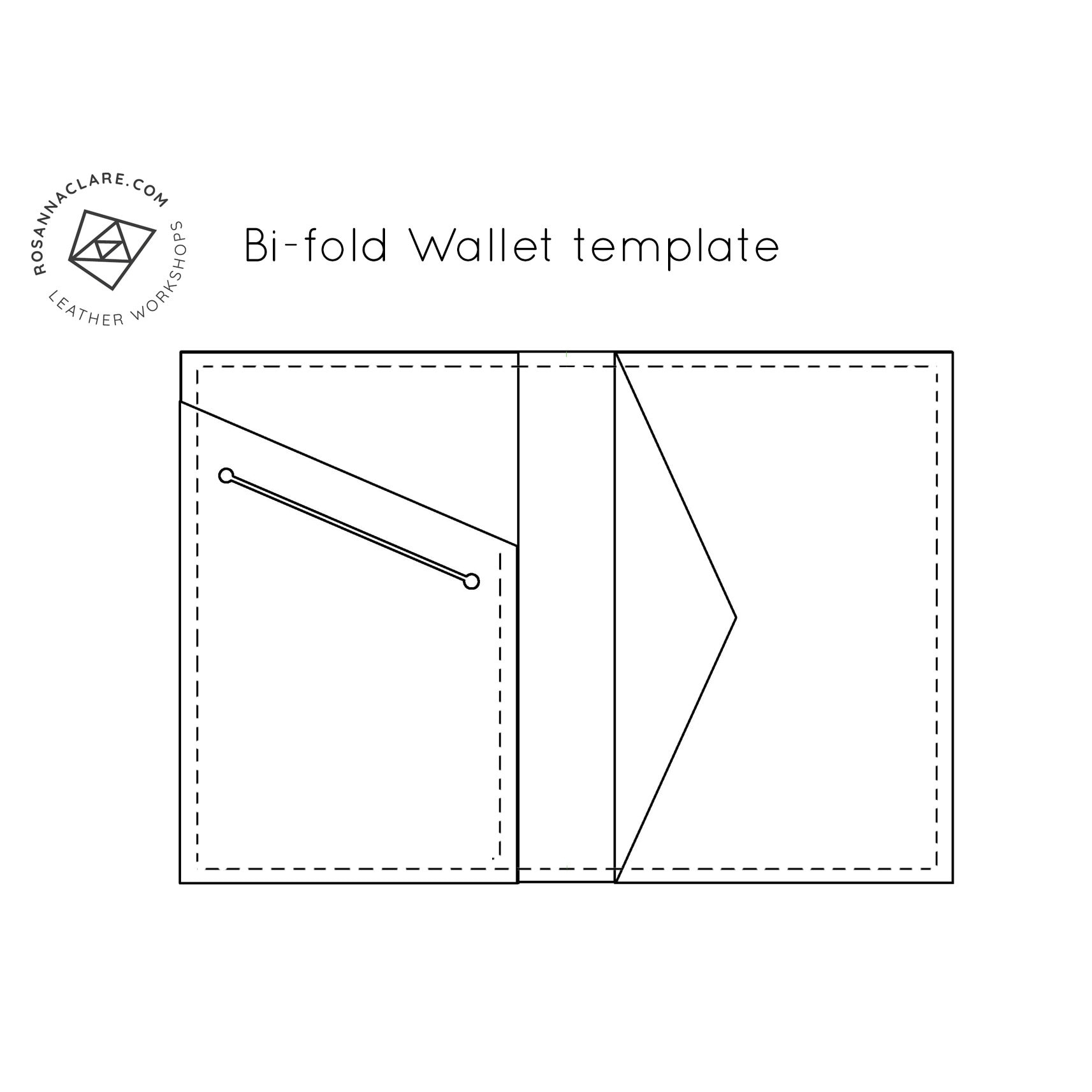 Folded Wallet PDF Pattern Template For Leather Card Wallet 