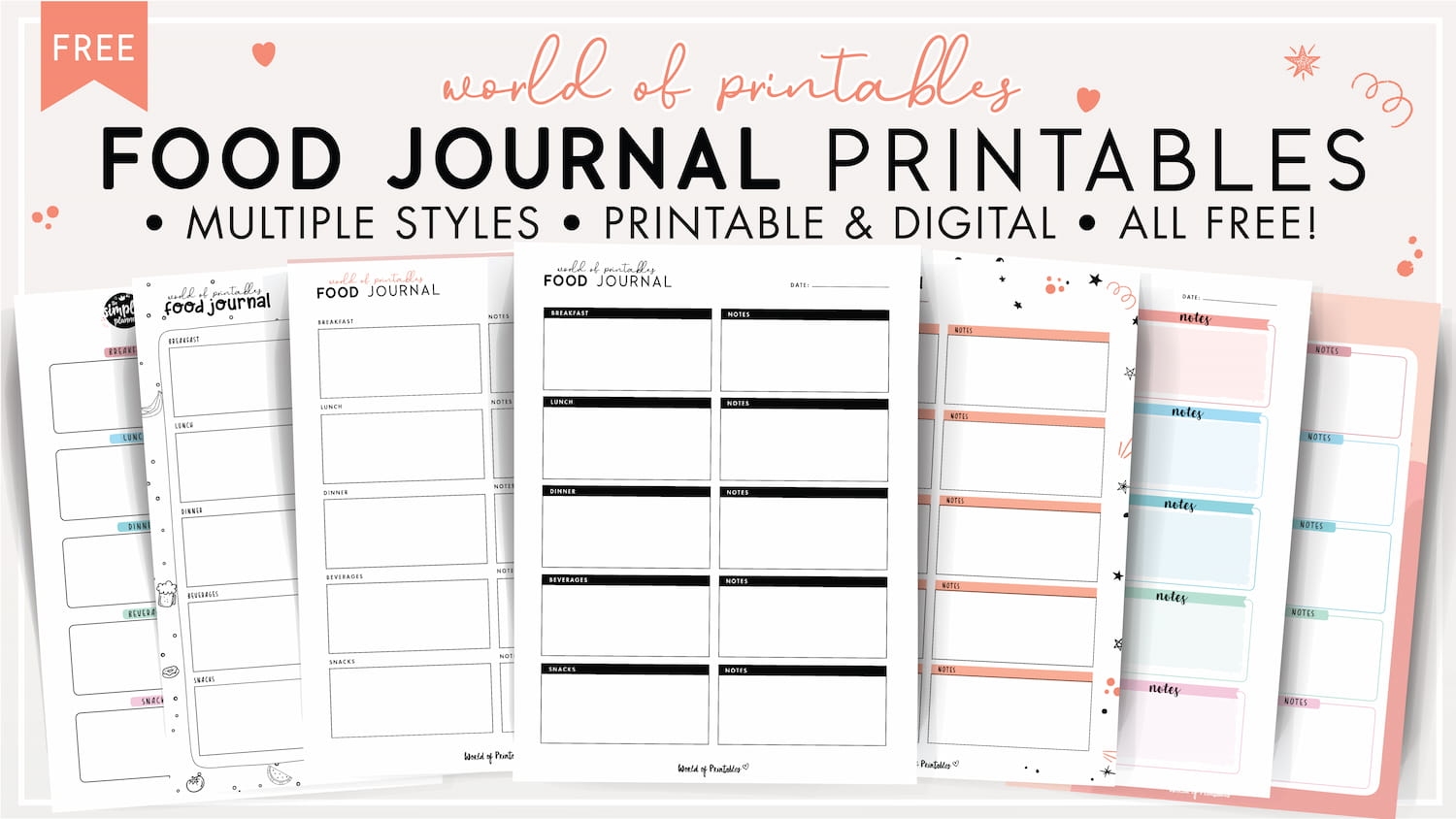 Food Journal Printables World Of Printables