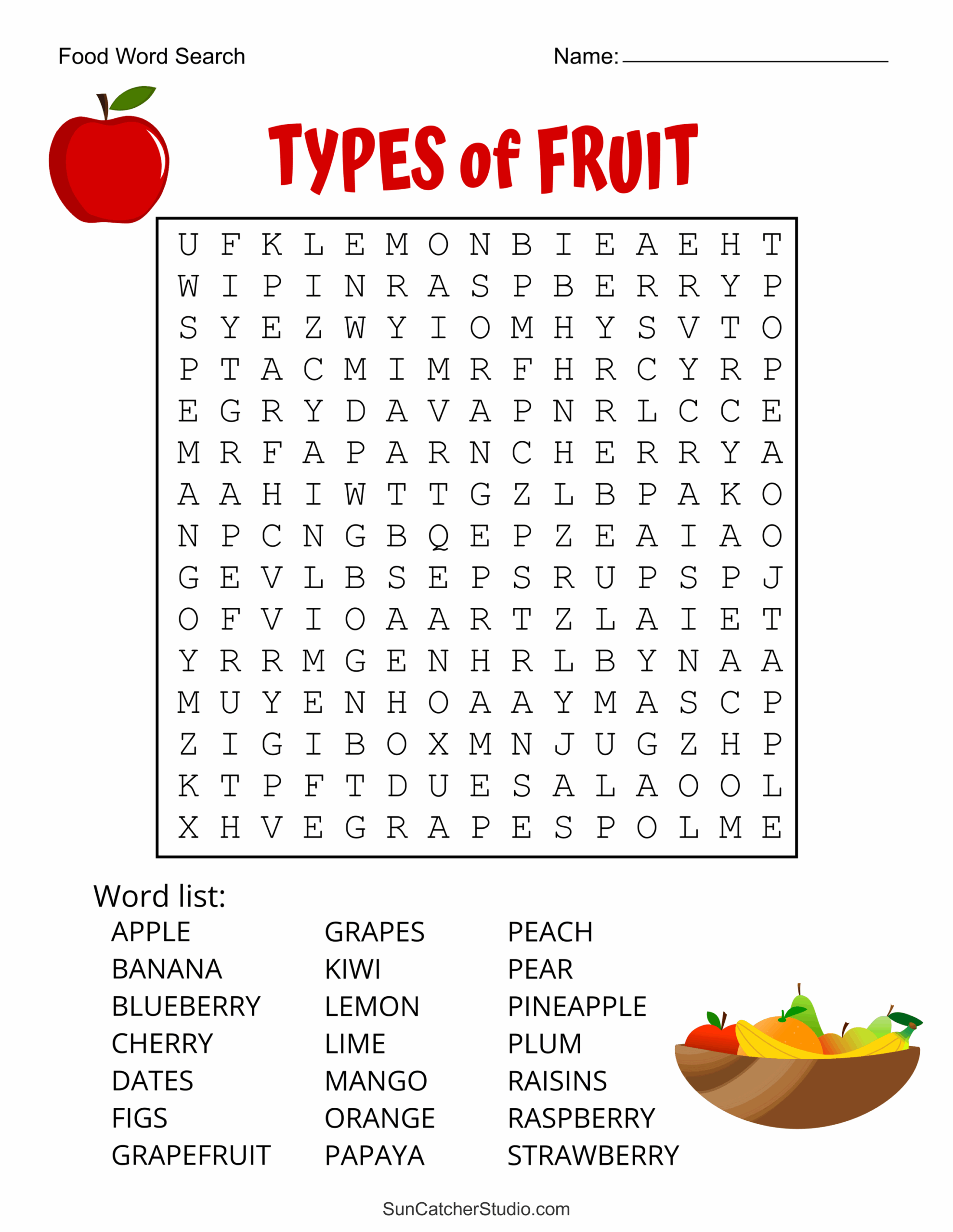 Printable Word Searches For Kindergarteners Free
