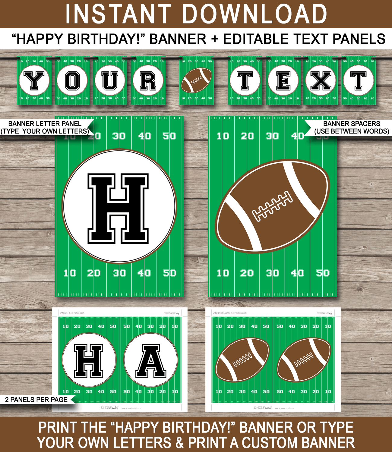 Football Party Banner Template