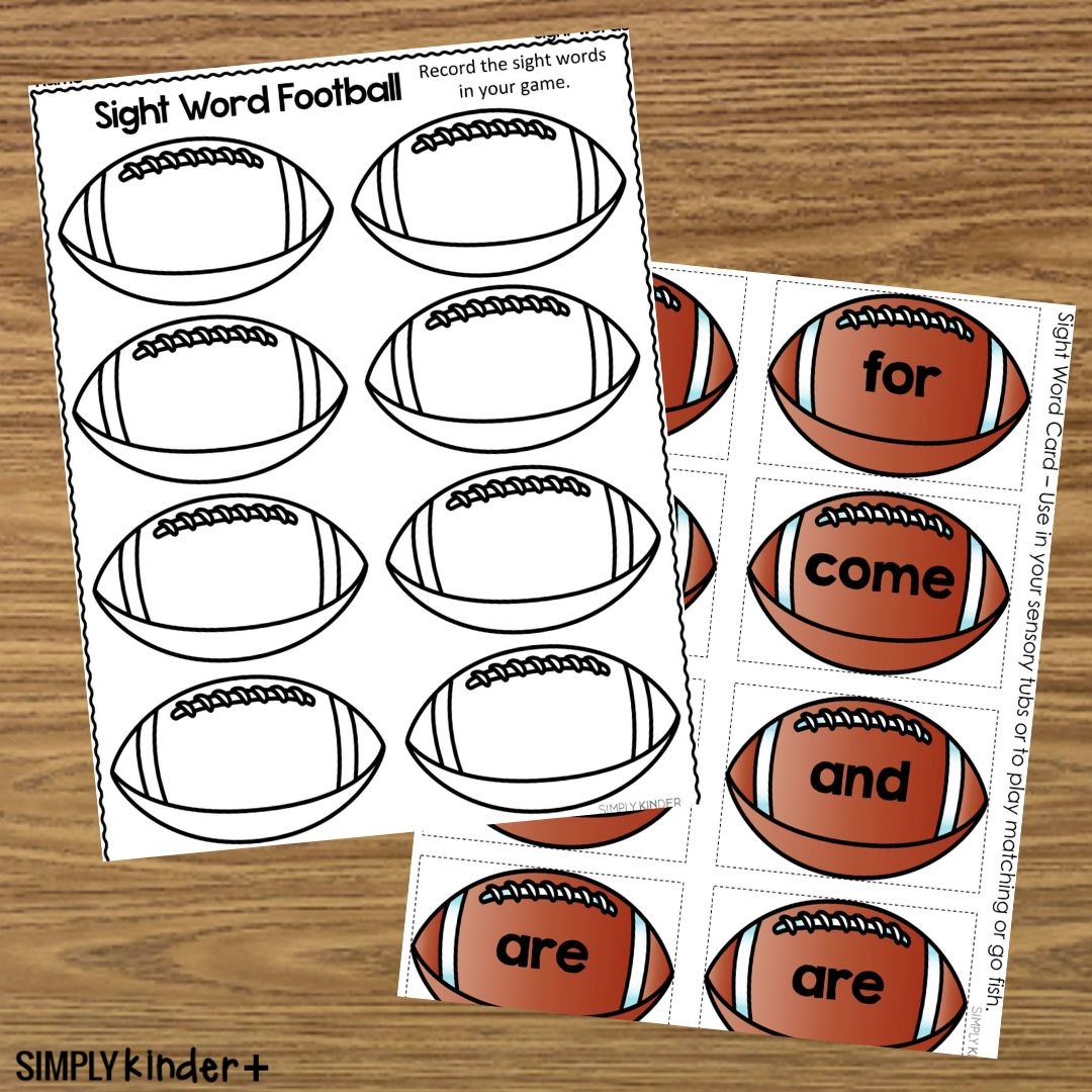 Football Sight Word Game No Prep Football Printable Simply 