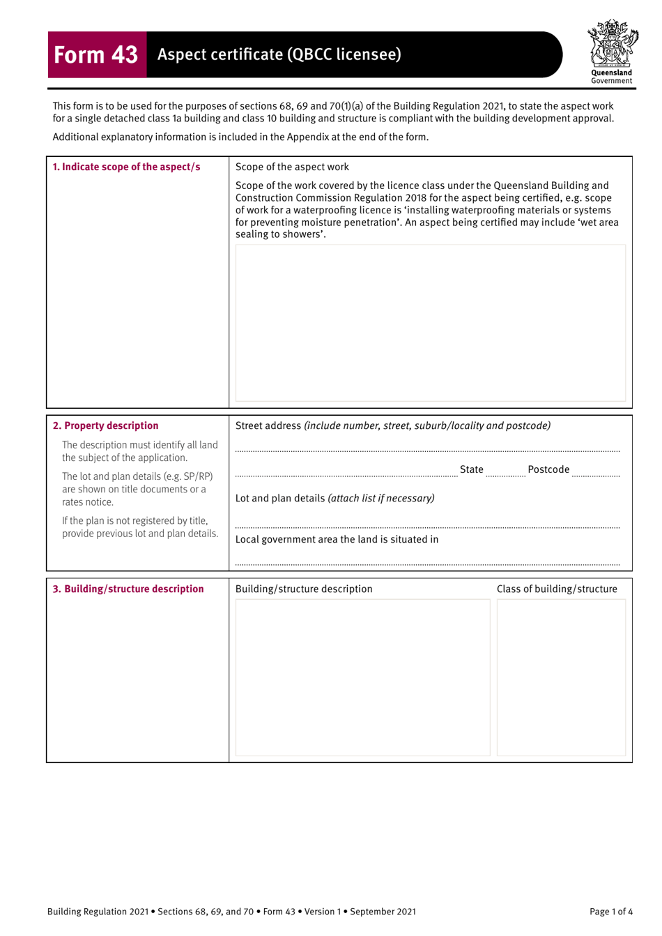Form 43 Fill Out Sign Online And Download Fillable PDF Queensland Australia Templateroller