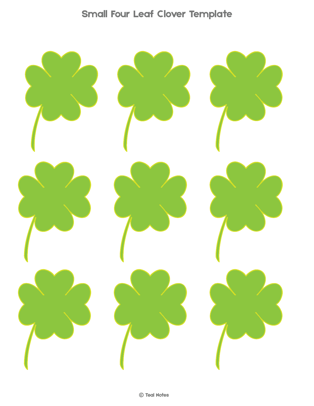 Four Leaf Clover Template Free Shamrock Template Printable