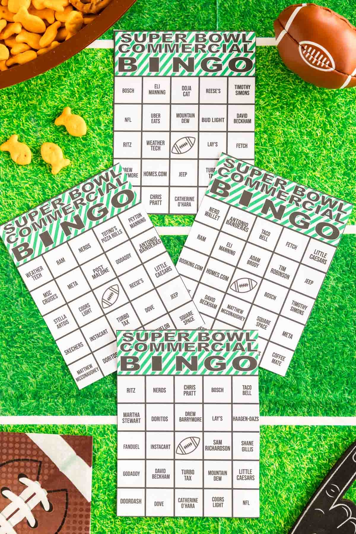 Free 2025 Super Bowl Commercial Bingo Cards Play Party Plan