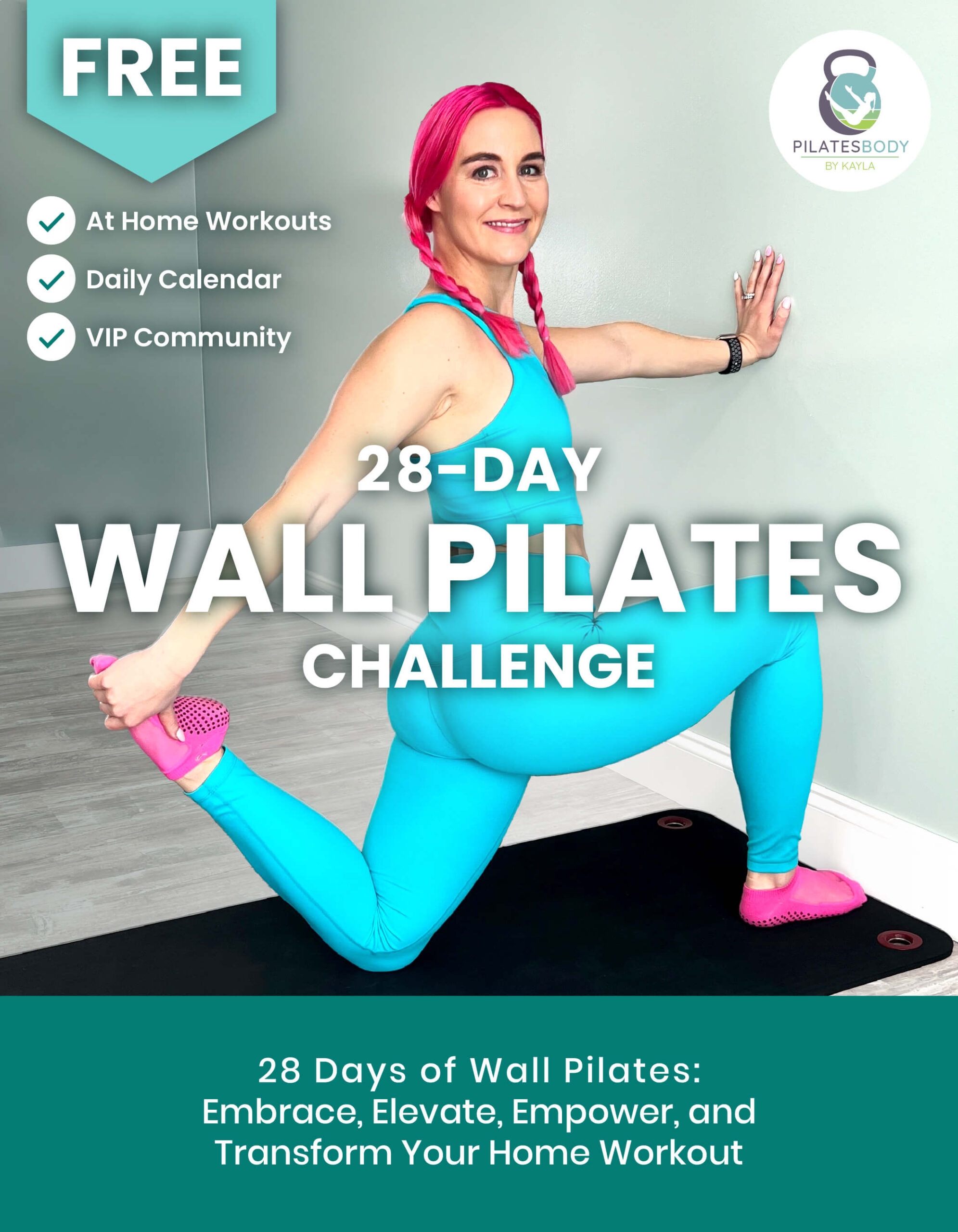 Free 28 Day Wall Pilates Challenge PILATESBODY By Kayla