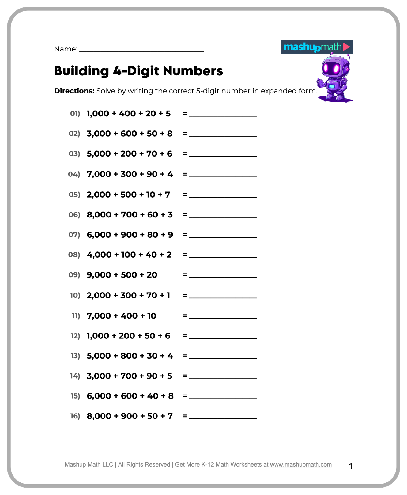 Free Printable 5th Grade Worksheets