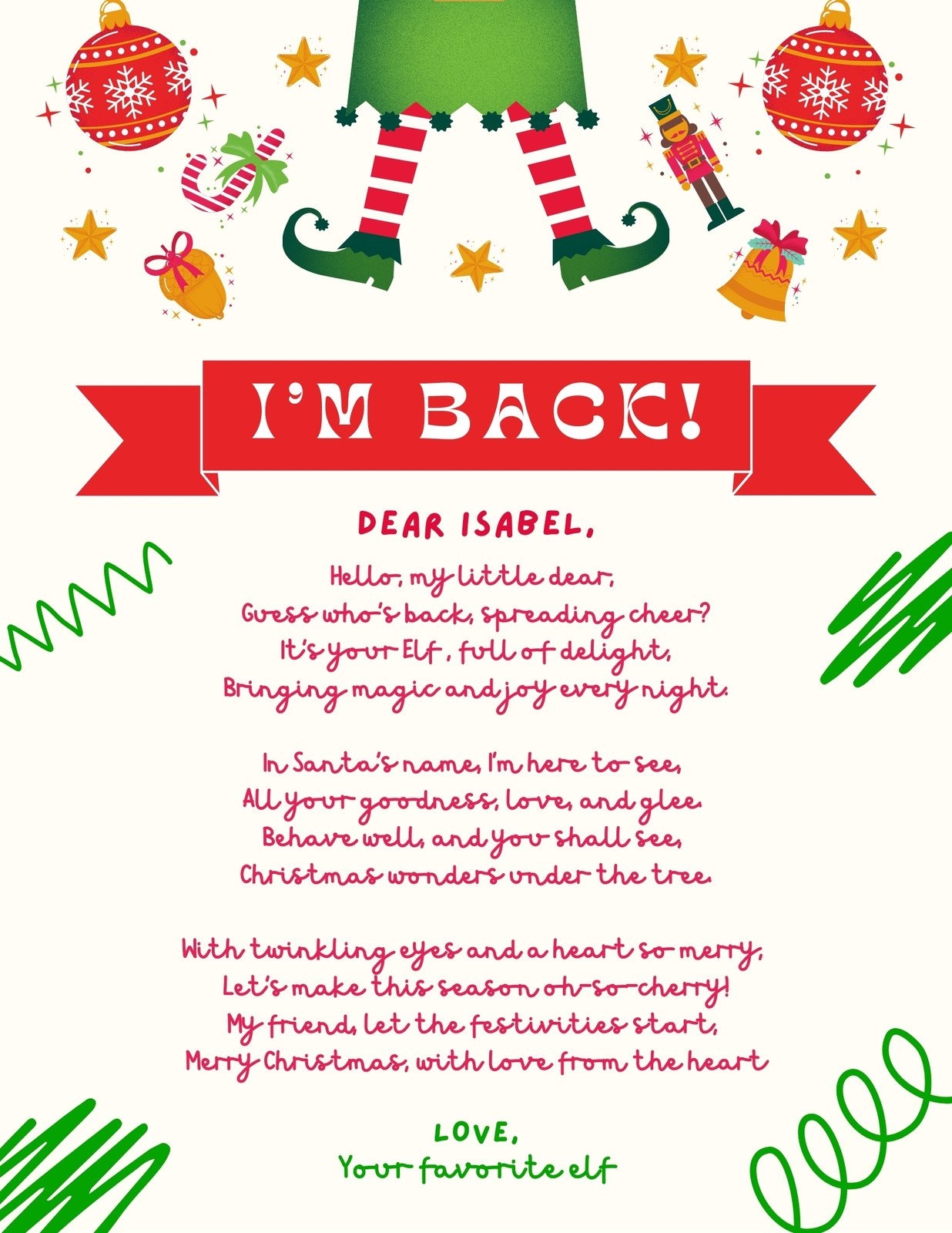 Free And Customizable Elf Templates