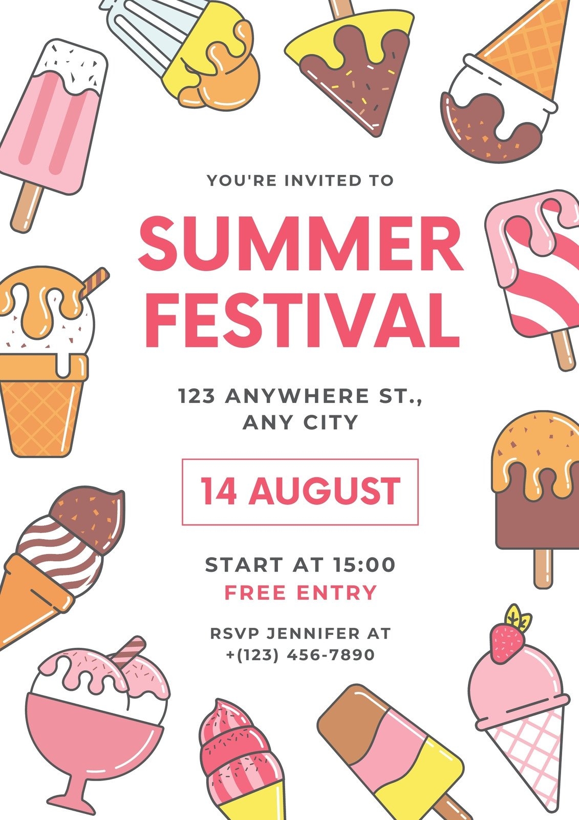 Free And Customizable Ice Cream Templates