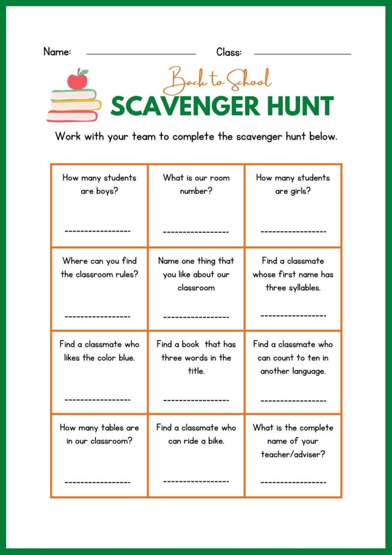 Free And Customizable Scavenger Hunt Templates