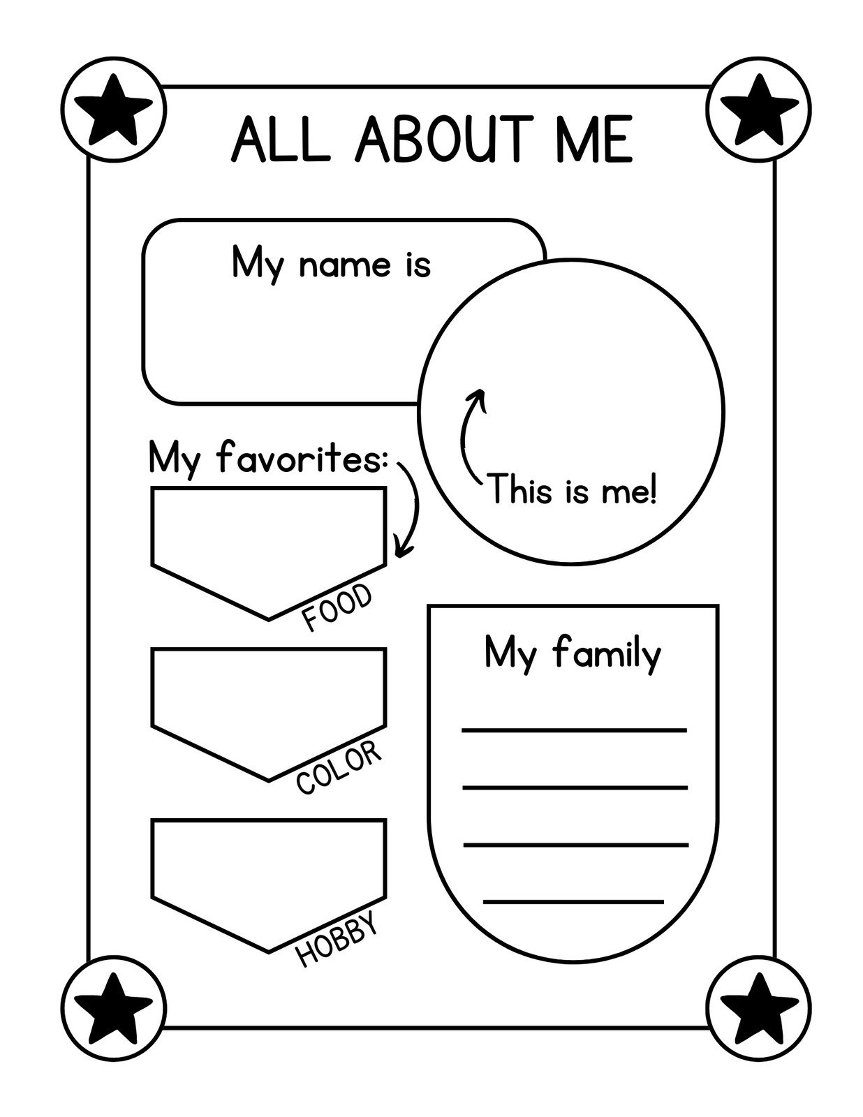 All About Me Free Printable Preschool