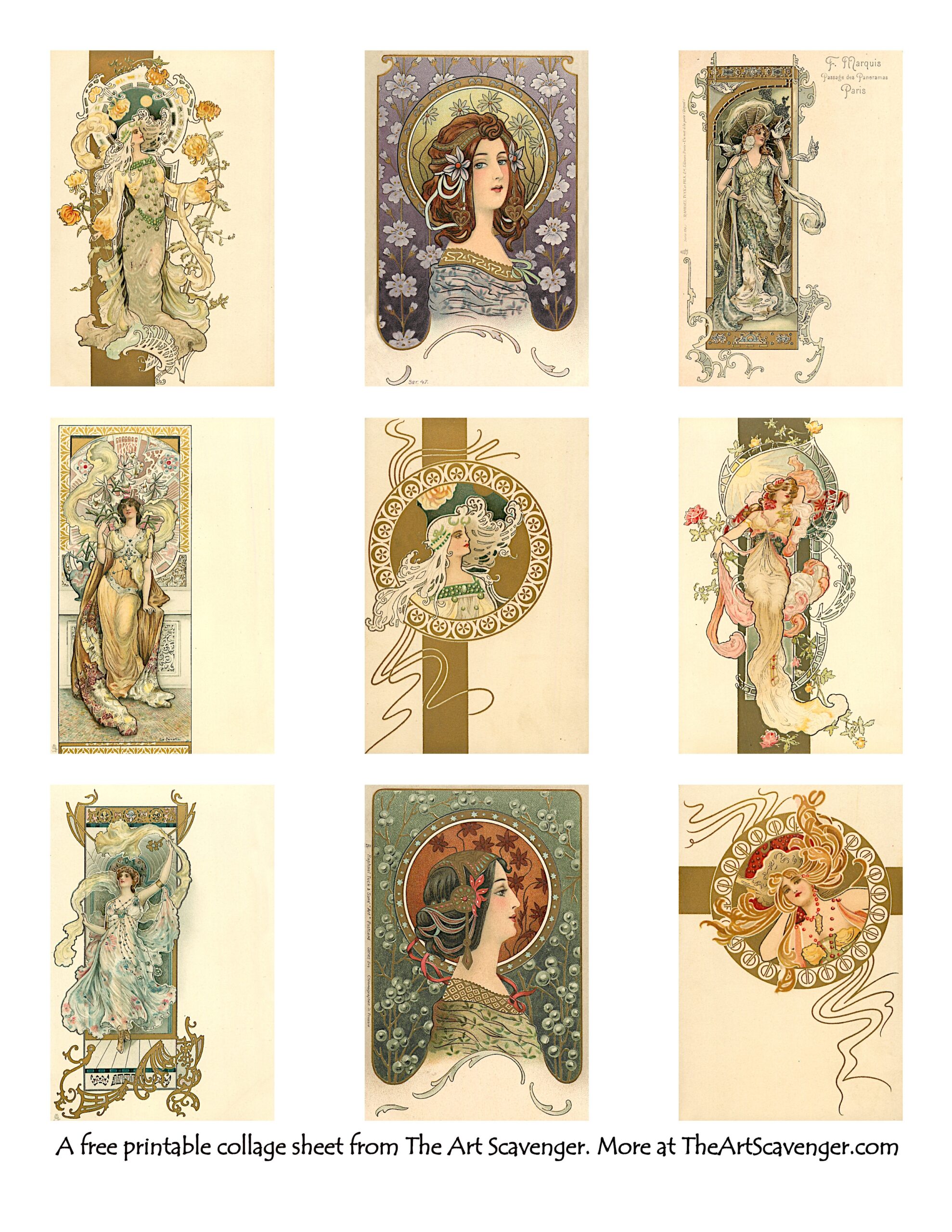 Free Art Nouveau Vintage Ephemera The Art Scavenger