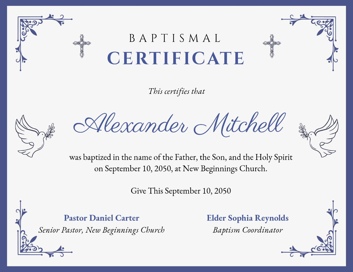 Free Baptism Certificates Printable