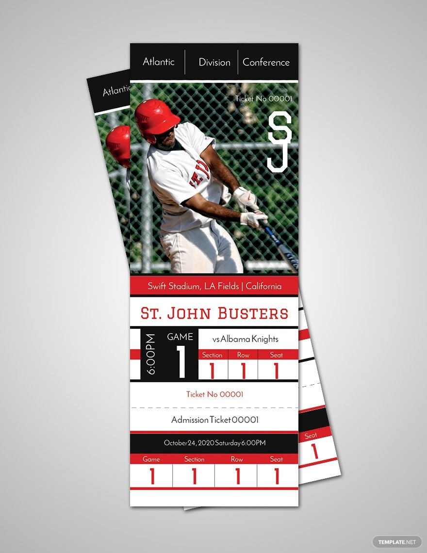 Free Baseball Ticket Templates Editable And Printable