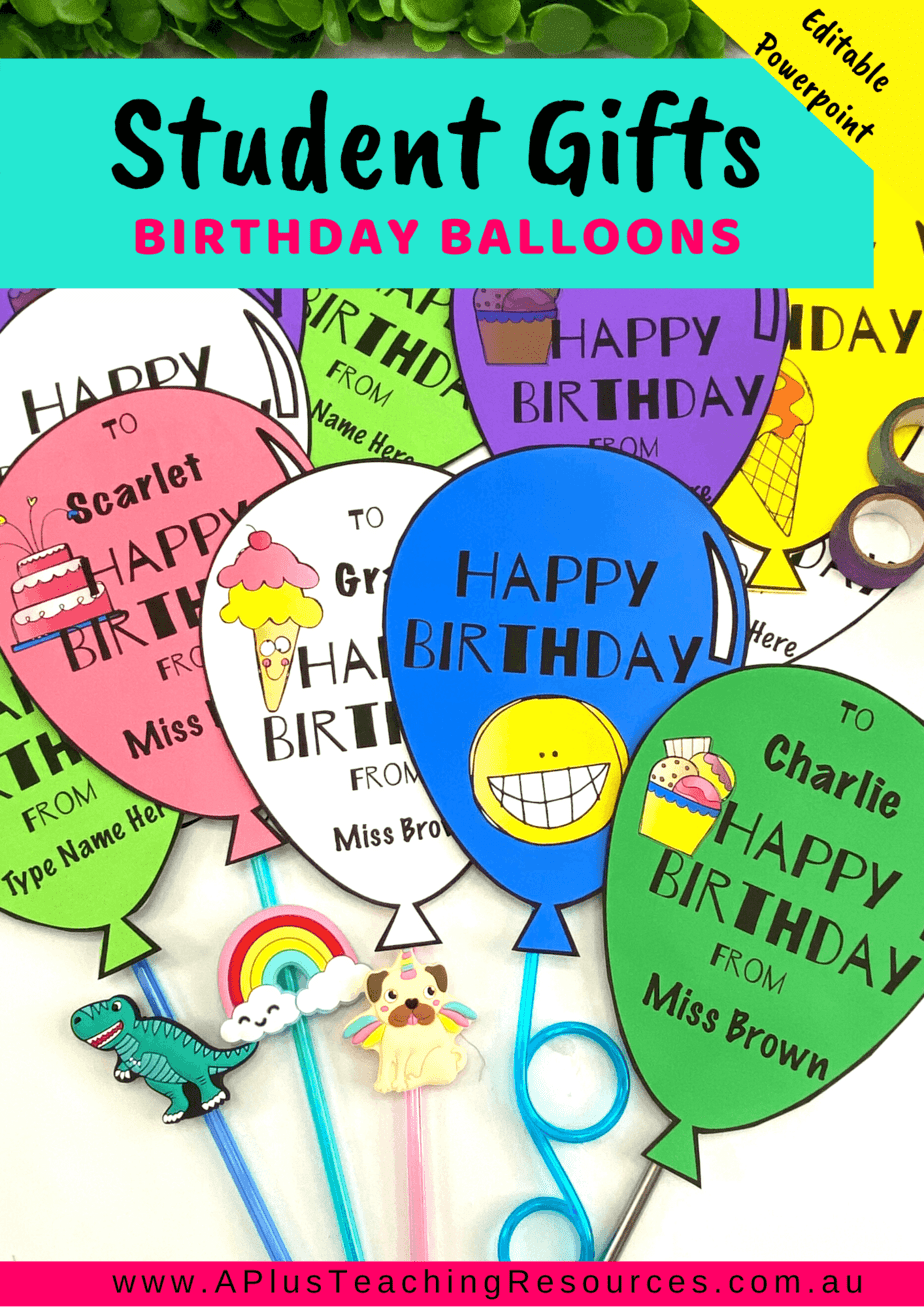 Free Birthday Balloon Templates A Plus Teaching Resources