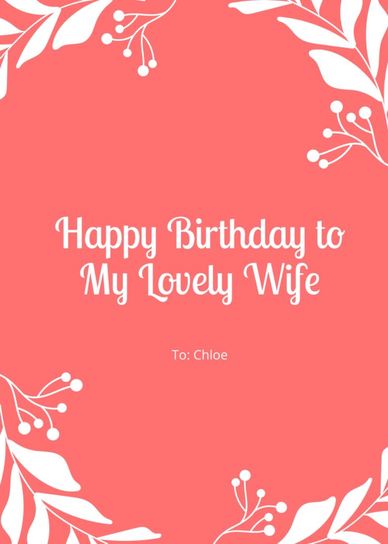 Free Birthday Card For Wife Templates Editable And Printable