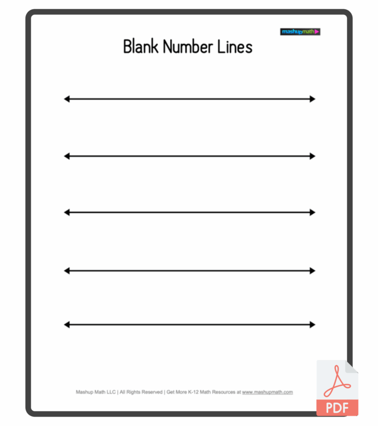 Free Blank Number Lines All Grade Levels Mashup Math