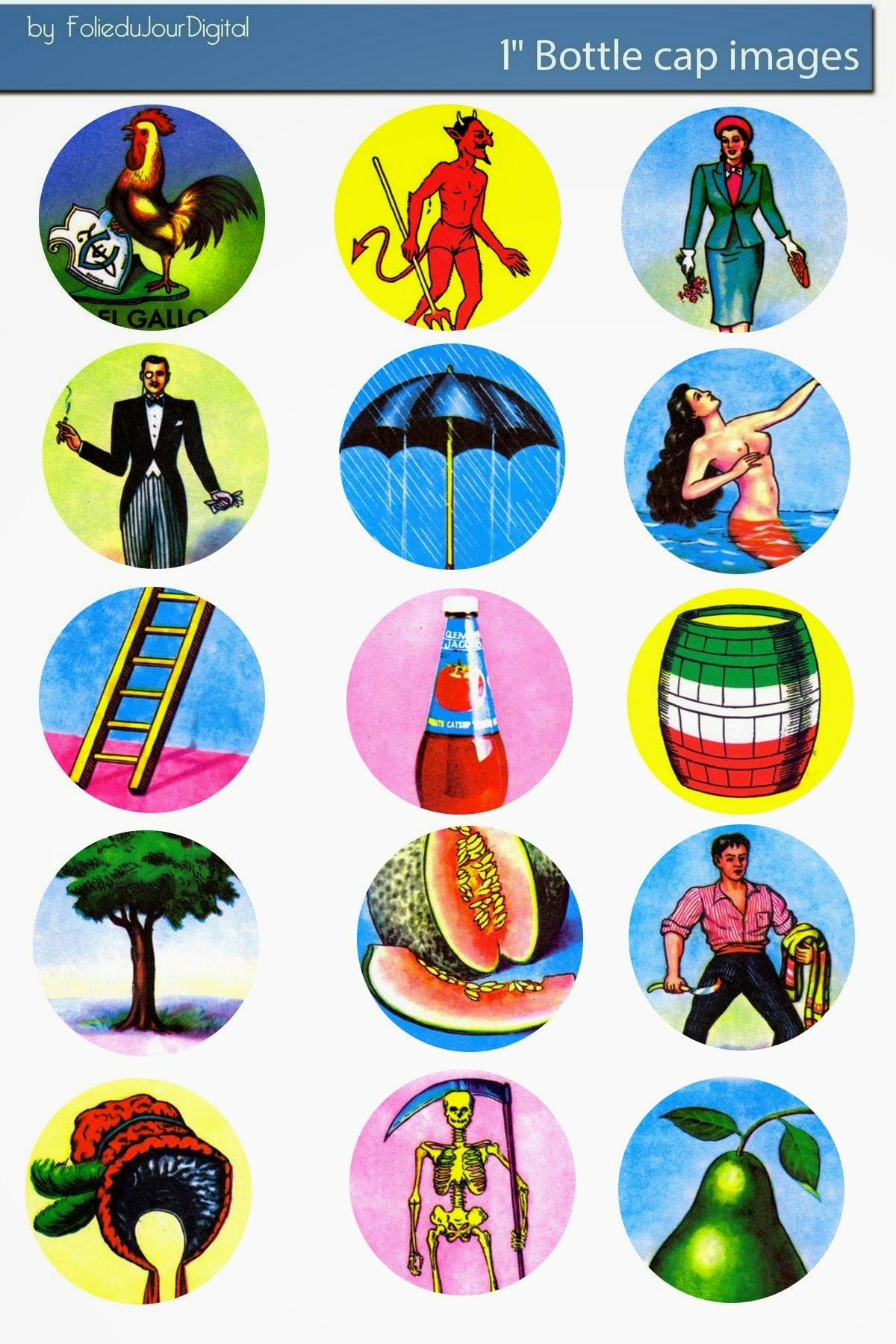 Free Bottle Cap Images Mexicana Loteria Bingo Free Digital Bottle 
