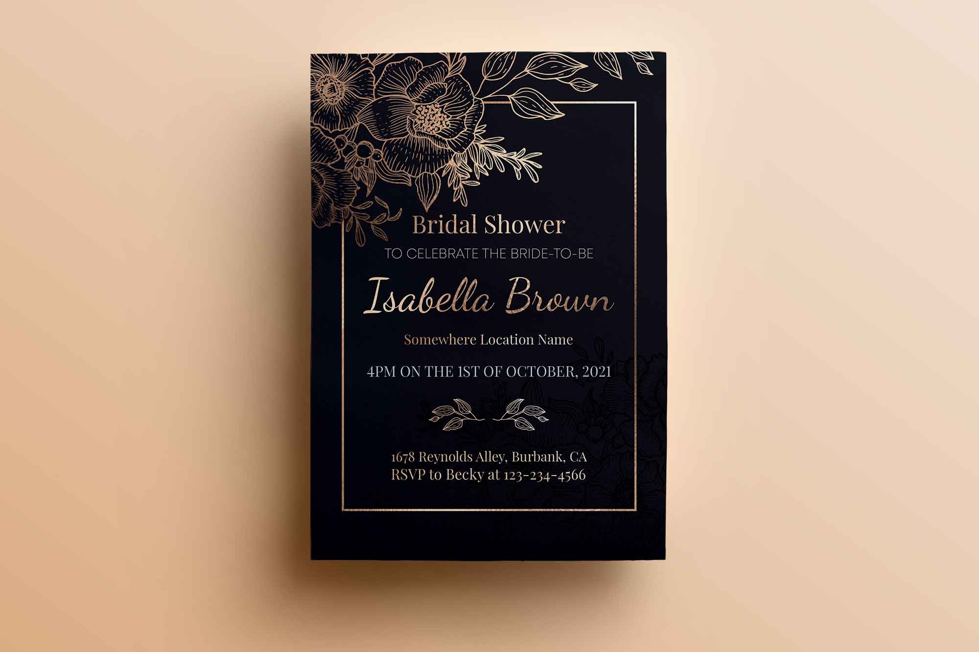 Free Bridal Shower Invitation Template PSD 