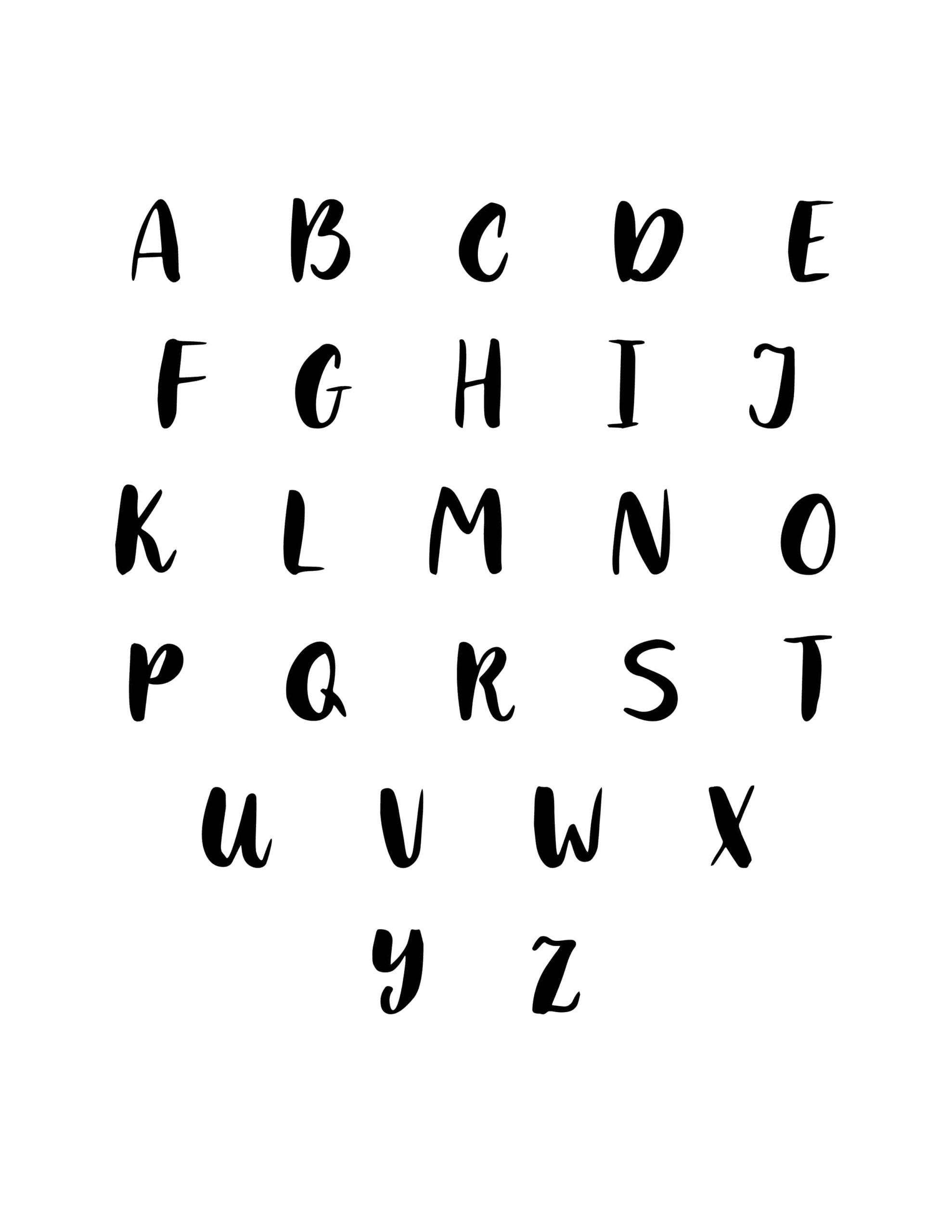 Free Calligraphy Letters Printable Modern Capital Letters Set