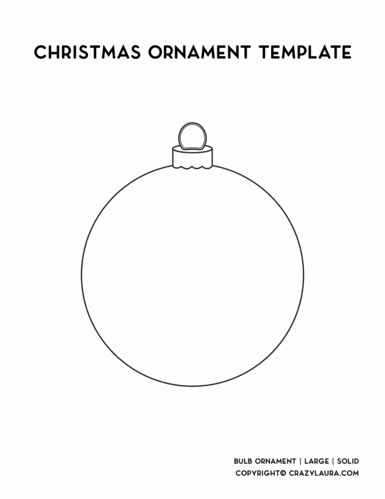 Free Christmas Ornament Template Printables U0026 Outlines Crazy Laura