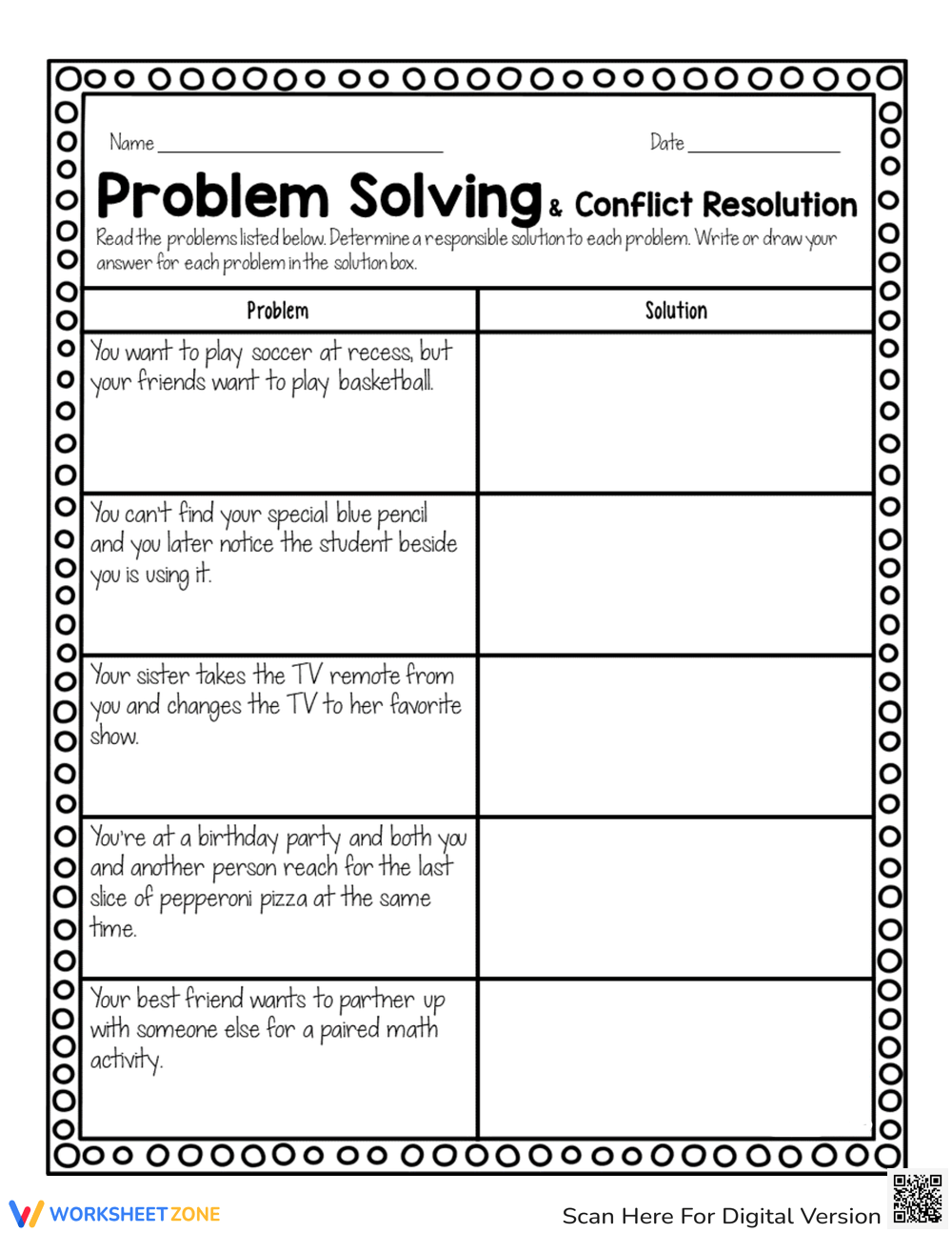Free Conflict Resolution Worksheets For Middle School Worksheets 