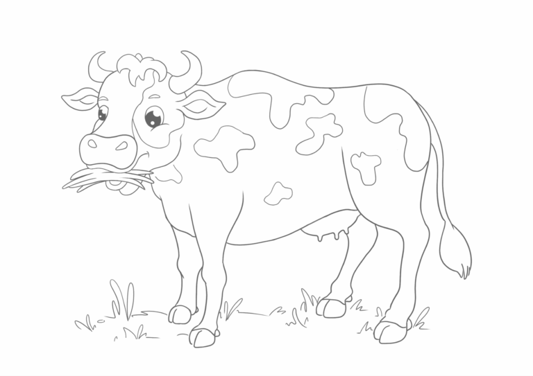 Free Cow Printable For Kids To Draw Paint Color Nilo Toys