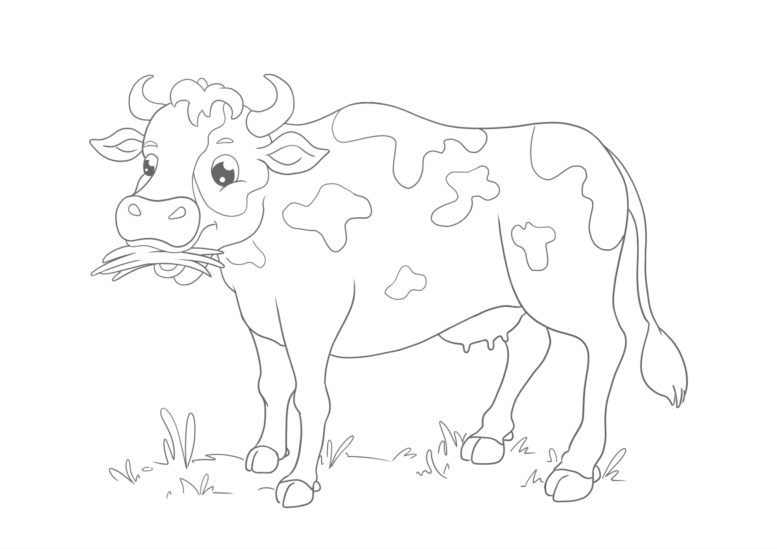 Free Cow Printable For Kids To Draw Paint Color Nilo Toys