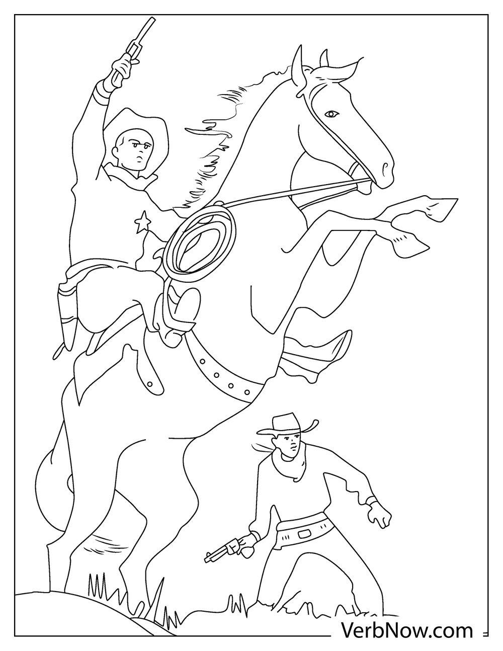 Free COWBOY Coloring Pages For Download Printable PDF 