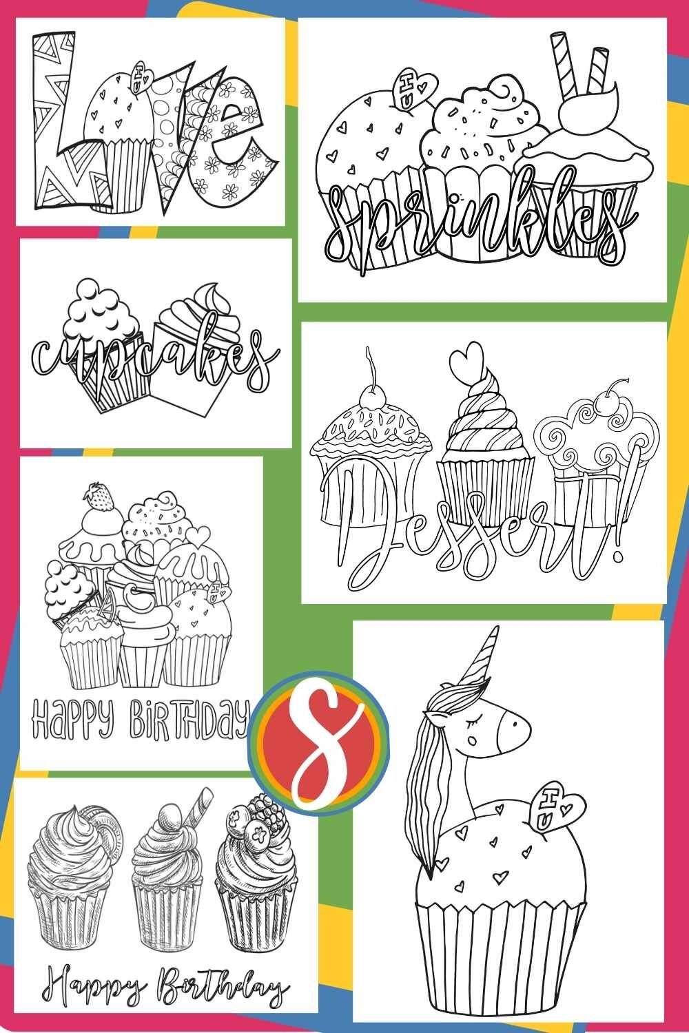 Free Printable Coloring Pages Cupcakes
