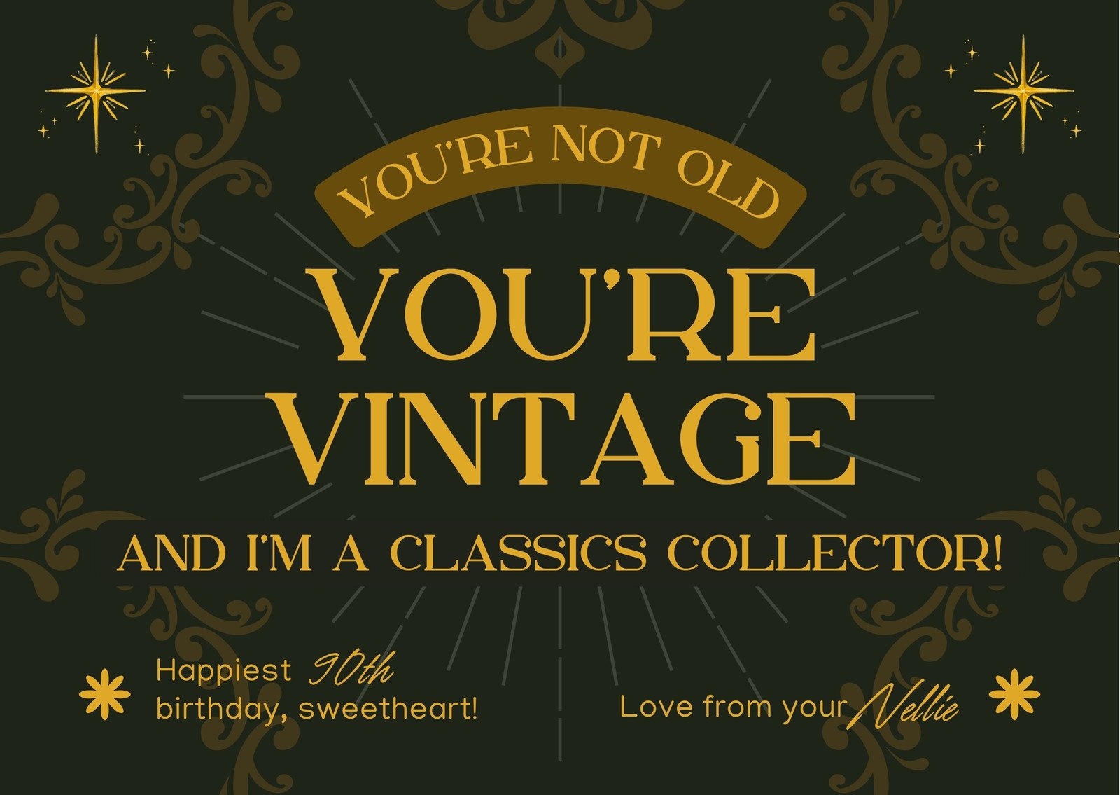 Free Custom Printable 90th Birthday Card Templates Canva