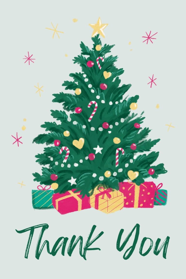 Free Custom Printable Christmas Thank You Card Templates Canva