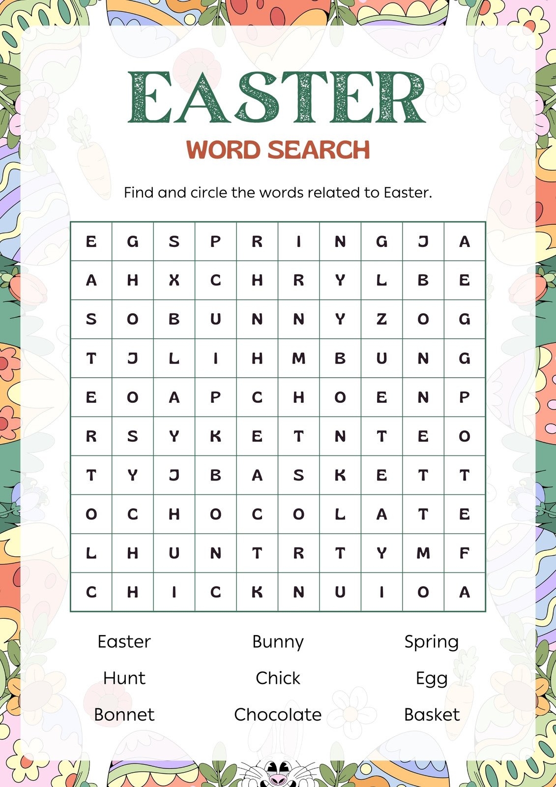 Free Custom Printable Easter Worksheet Templates Canva