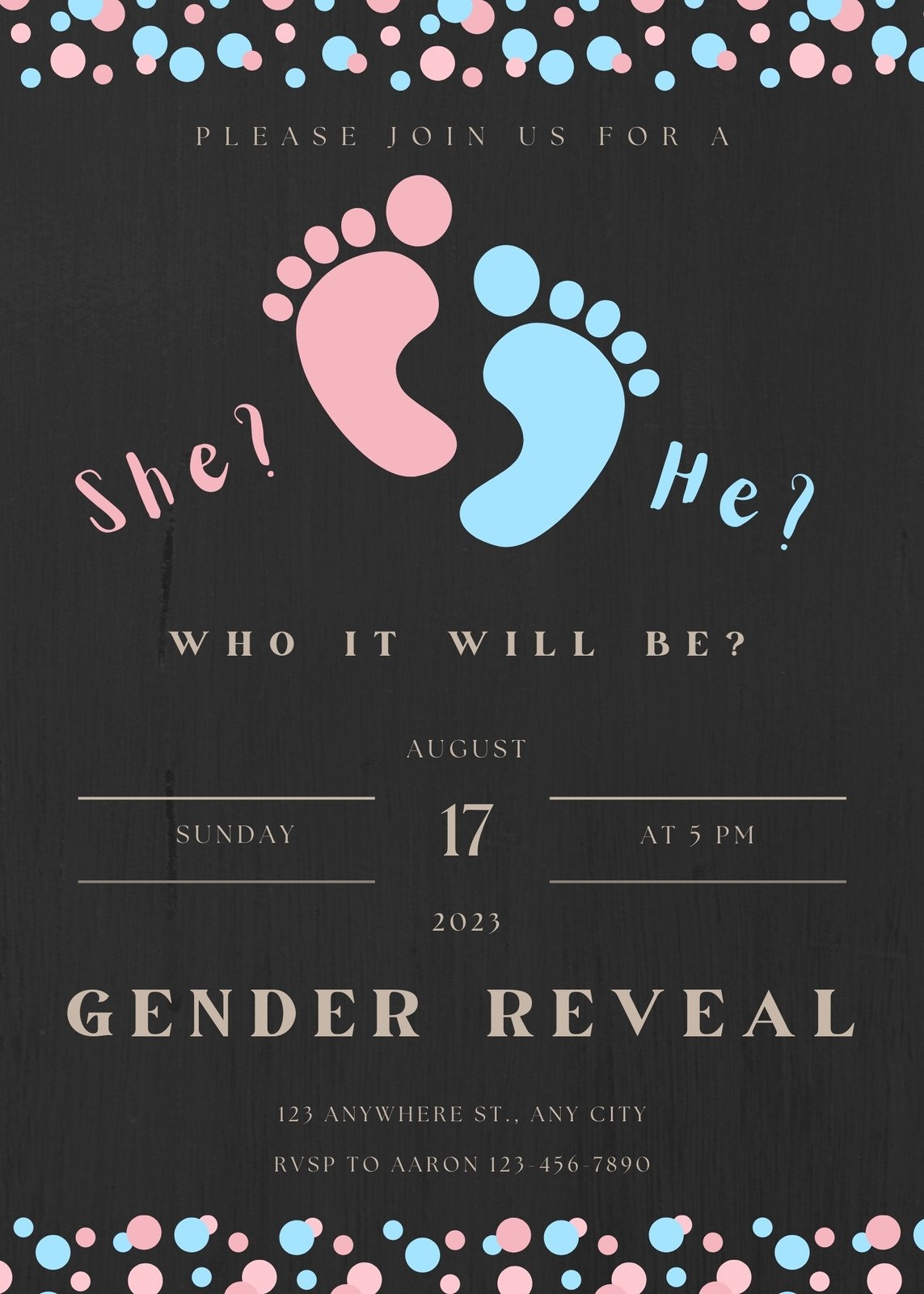 Free Custom Printable Gender Reveal Invitation Templates Canva
