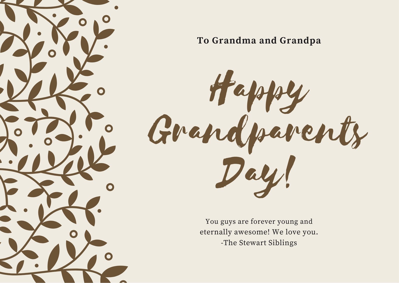 Free Custom Printable Grandparents Day Card Templates Canva
