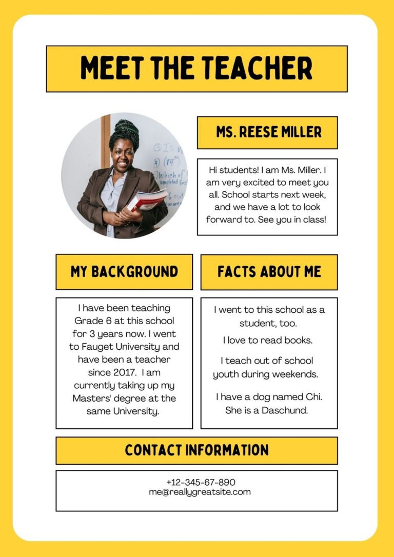 Free Custom Printable Meet The Student teacher Templates Canva