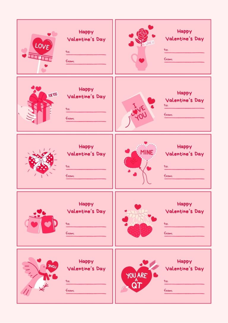 Free Custom Printable Valentines Day Tag Templates Canva