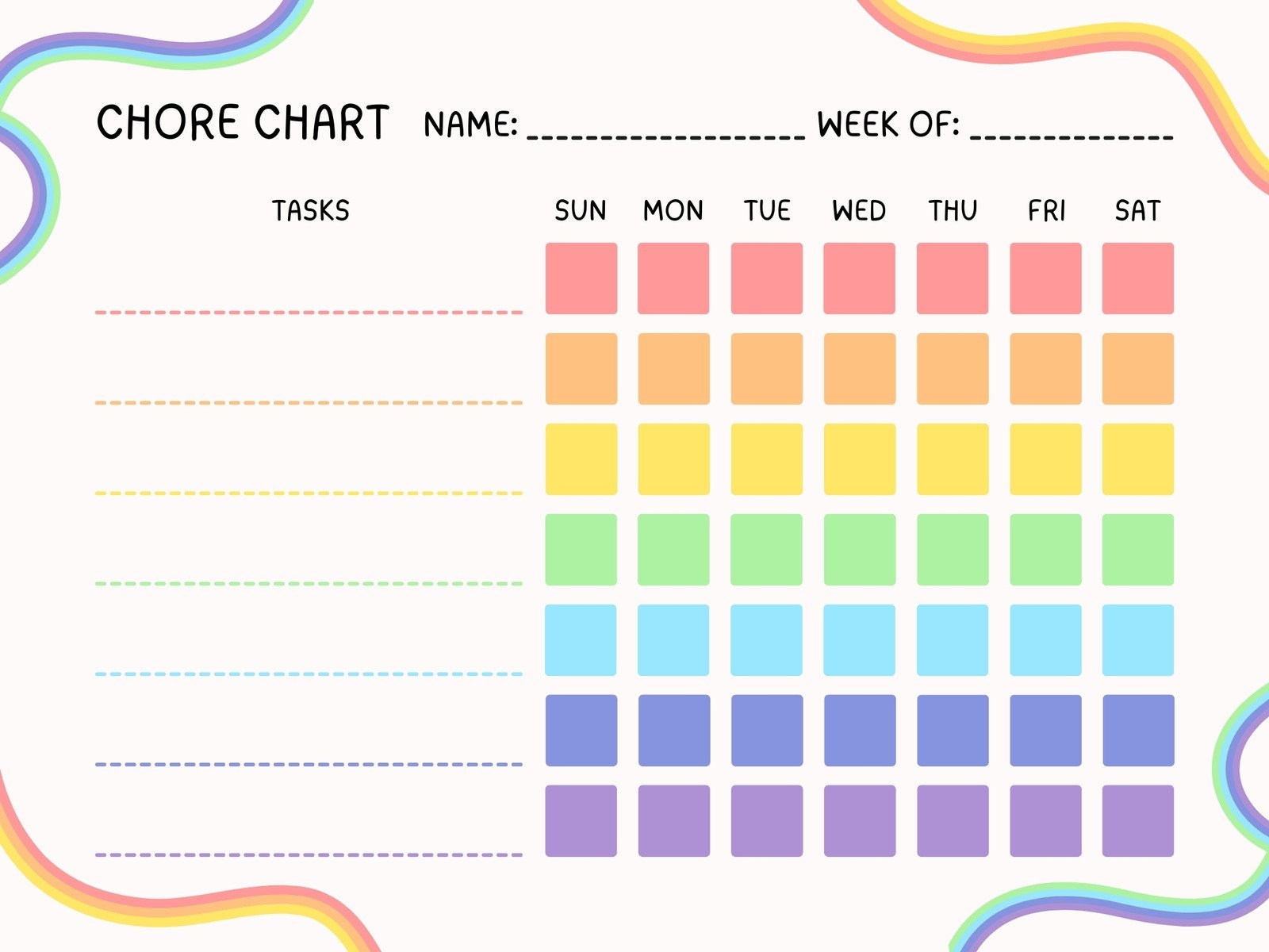 Free Customizable Chore Chart Templates To Print Canva