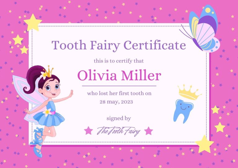 Free Customizable Tooth Fairy Certificate Templates Canva