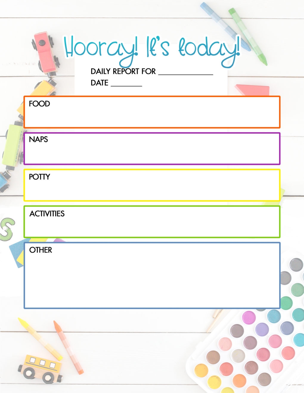Free Printable Daycare Schedule